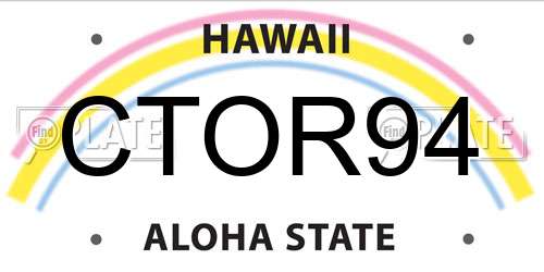 CTOR94 Hawaii License Plate
