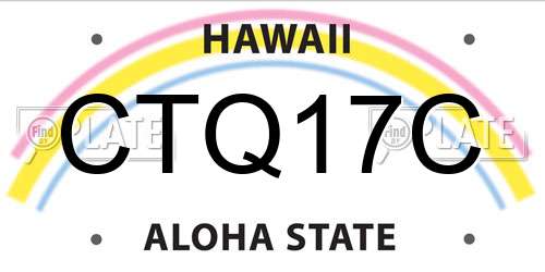 CTQ17C Hawaii License Plate