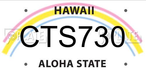 CTS730 Hawaii License Plate