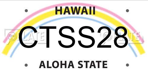 CTSS28 Hawaii License Plate