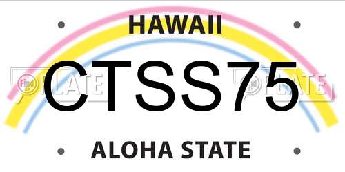 CTSS75 Hawaii License Plate