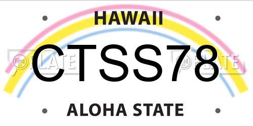 CTSS78 Hawaii License Plate