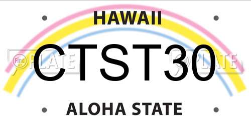 CTST30 Hawaii License Plate