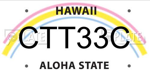 CTT33C Hawaii License Plate
