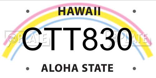 CTT830 Hawaii License Plate