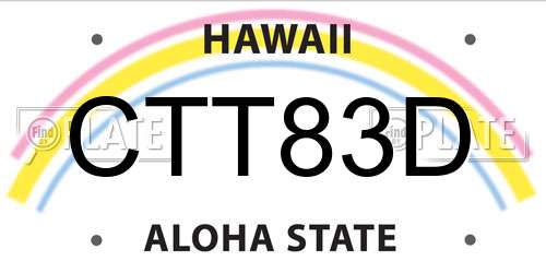 CTT83D Hawaii License Plate