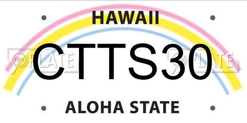 CTTS30 Hawaii License Plate