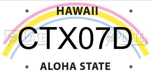 CTX07D Hawaii License Plate