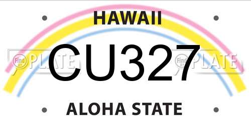 CU327 Hawaii License Plate