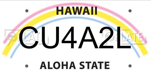 CU4A2L Hawaii License Plate