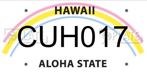 CUH017 Hawaii License Plate