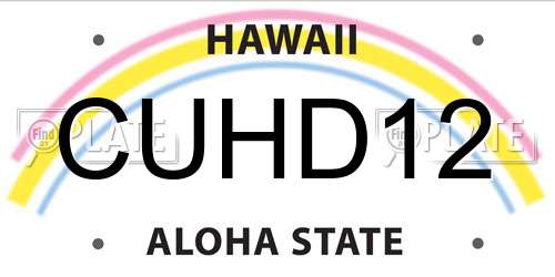 CUHD12 Hawaii License Plate