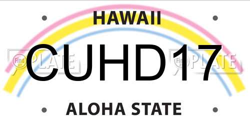 CUHD17 Hawaii License Plate