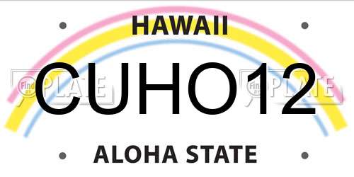 CUHO12 Hawaii License Plate