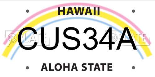 CUS34A Hawaii License Plate