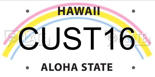 CUST16 Hawaii License Plate