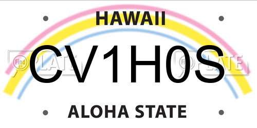 CV1H0S Hawaii License Plate