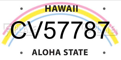 CV57787 Hawaii License Plate