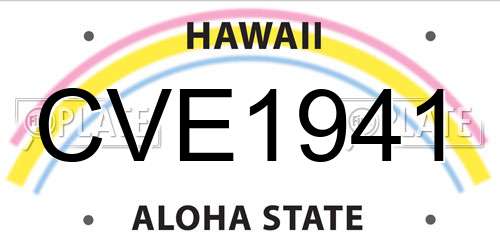 CVE1941 Hawaii License Plate