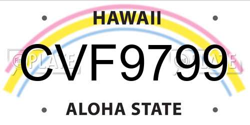 CVF9799 Hawaii License Plate