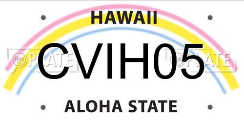 CVIH05 Hawaii License Plate