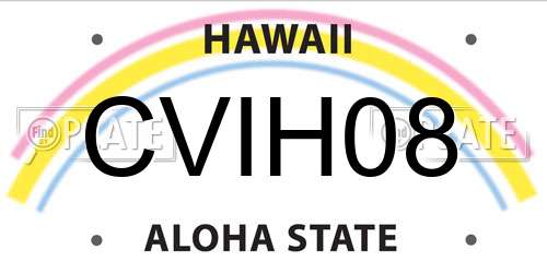 CVIH08 Hawaii License Plate