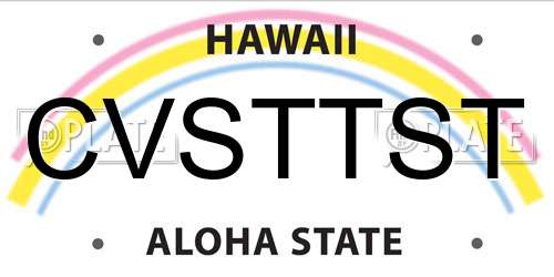 CVSTTST Hawaii License Plate