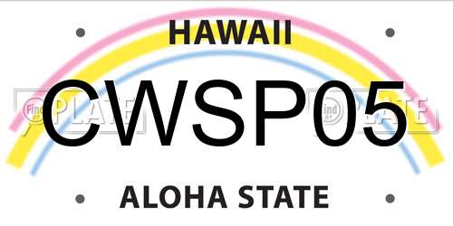 CWSP05 Hawaii License Plate