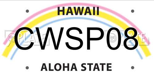 CWSP08 Hawaii License Plate