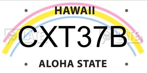 CXT37B Hawaii License Plate