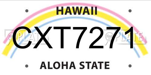CXT7271 Hawaii License Plate