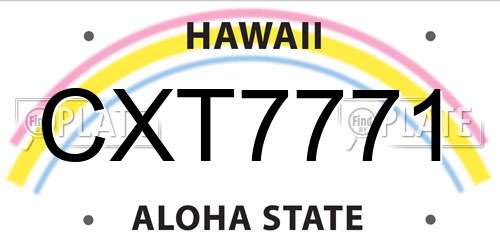 CXT7771 Hawaii License Plate