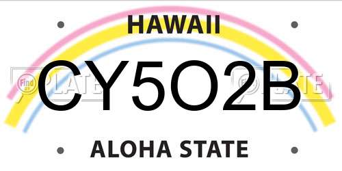 CY5O2B Hawaii License Plate