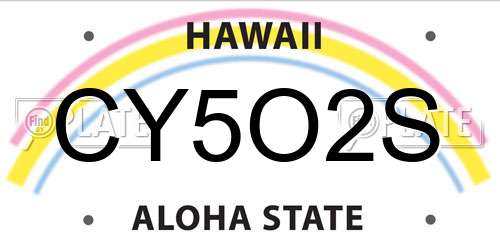 CY5O2S Hawaii License Plate