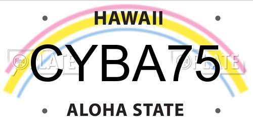 CYBA75 Hawaii License Plate