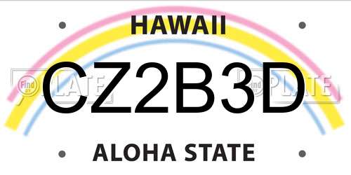 CZ2B3D Hawaii License Plate