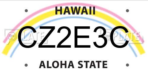 CZ2E3C Hawaii License Plate