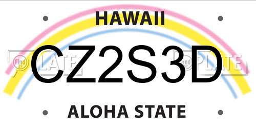 CZ2S3D Hawaii License Plate