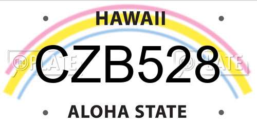 CZB528 Hawaii License Plate