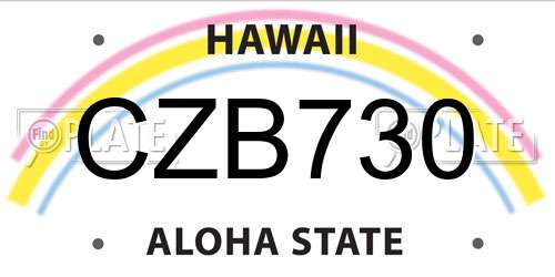CZB730 Hawaii License Plate