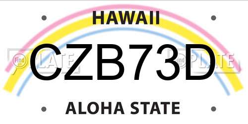 CZB73D Hawaii License Plate