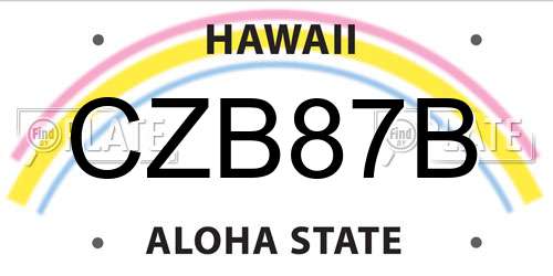 CZB87B Hawaii License Plate