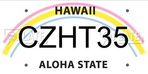 CZHT35 Hawaii License Plate