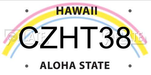 CZHT38 Hawaii License Plate