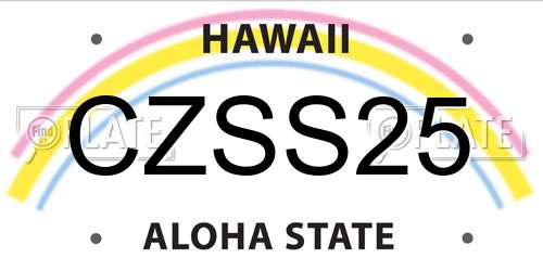 CZSS25 Hawaii License Plate