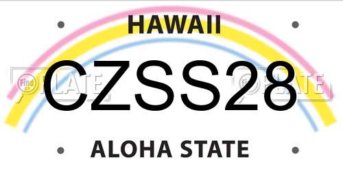 CZSS28 Hawaii License Plate