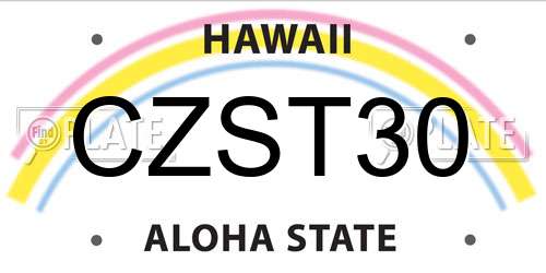CZST30 Hawaii License Plate