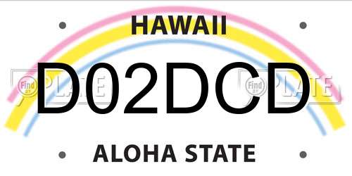 D02DCD Hawaii License Plate
