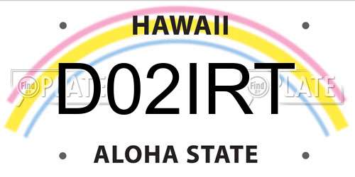 D02IRT Hawaii License Plate