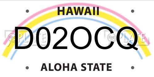 D02OCQ Hawaii License Plate